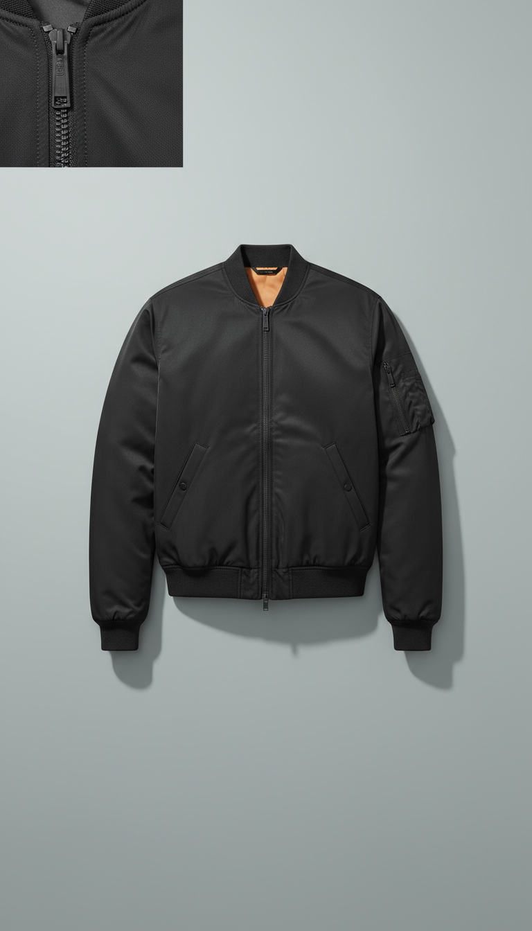 Bomber negra grafito ligera