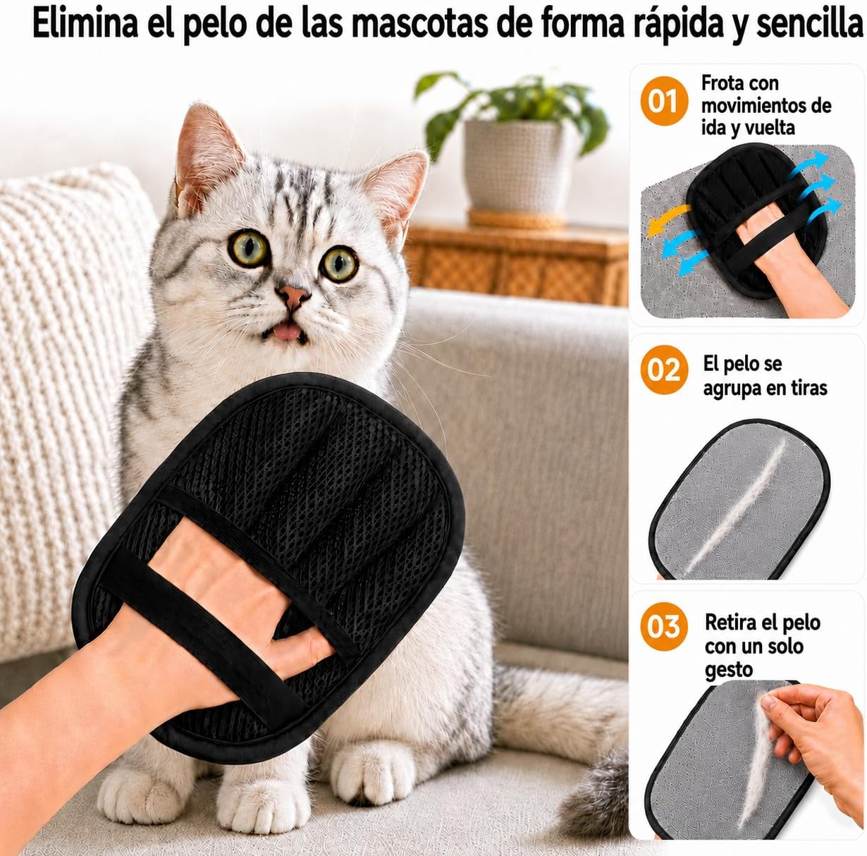 Premium Electrostatic Pet Hair Remover Mitts